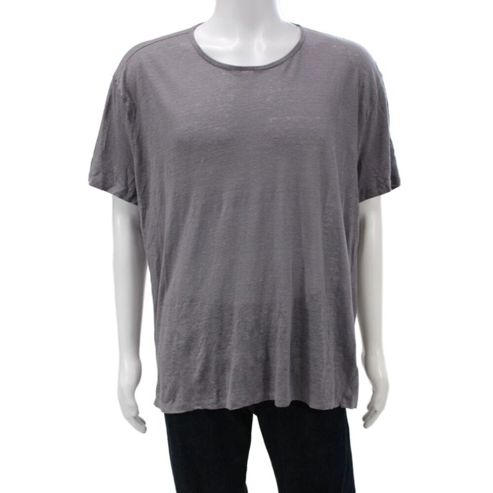 John Varvatos Mens Designer Cotton Crew Neck Short Sleeve T-Shirt Gray Size 2XL